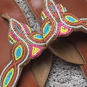 Coconuts by Matisse colorful beaded sandals Sz. 9